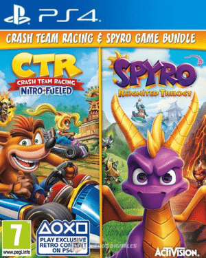 2 JUEGOS EN 1 Spyro MAS Crash Team Racing Nitro Fueled Game Bundle PS4